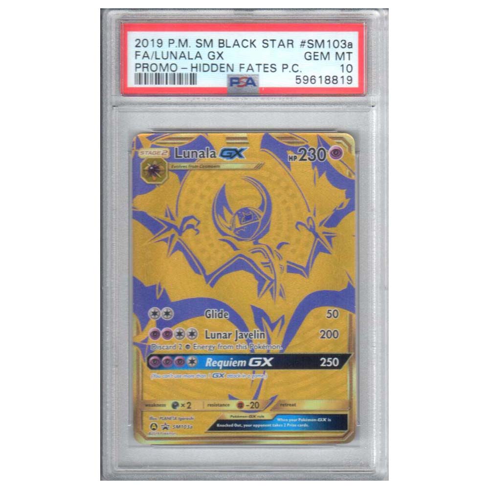 Lunala GX - PSA 9 - Hidden Fates - #SM103a